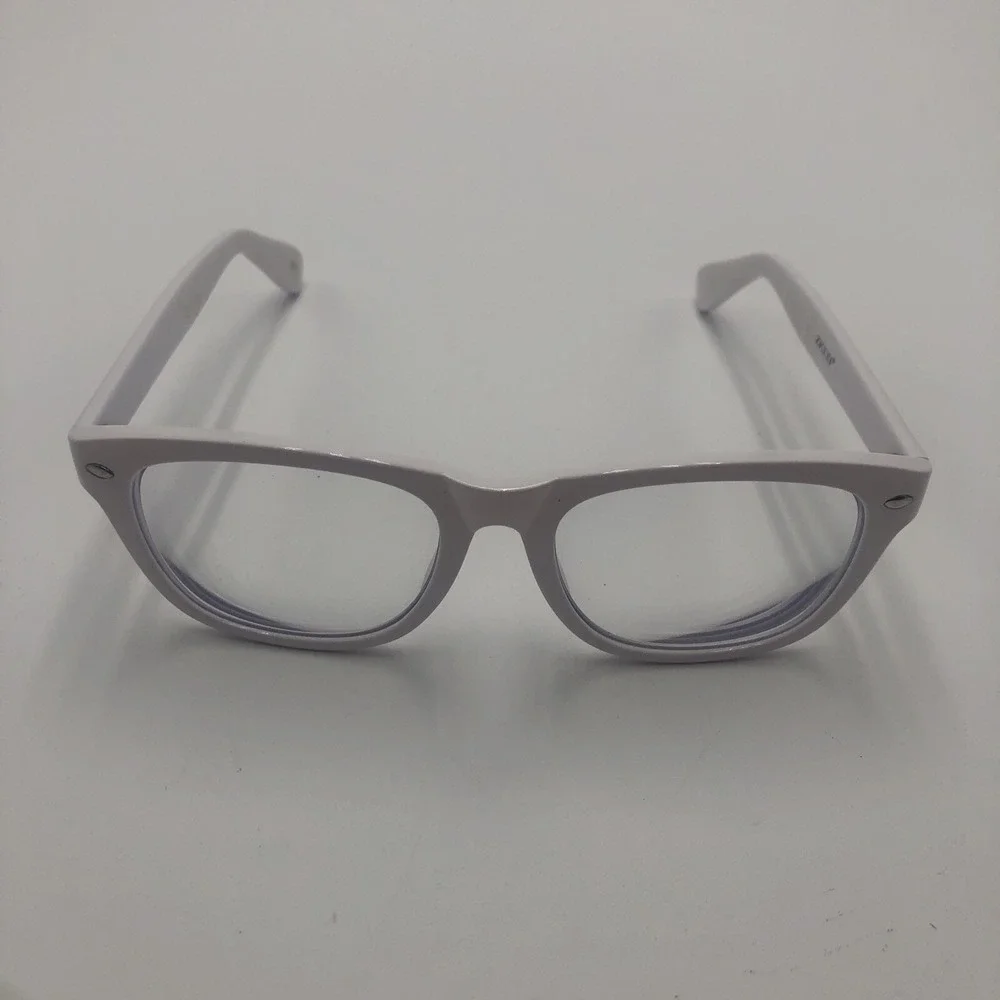 Womens Glasses Frames Zenni White Square Shaped W/ Lens Preowned Used With Case